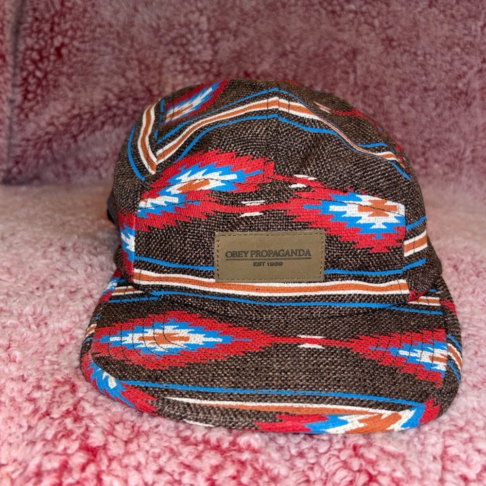 OBEY PROPAGANDA 5 Panel StrapBack Hat Aztec SouthWest HUF FTP Smokers Club LRG​​